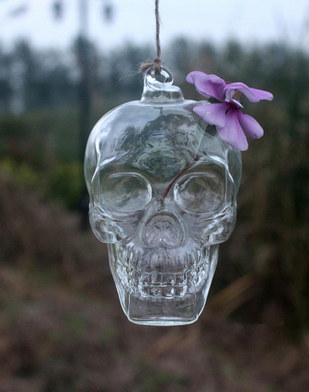 Pot Skull Hanging Glass Vases